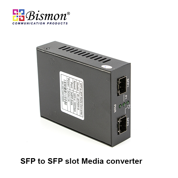 1000Mbps-Muti-mode to 1000Mbps Single-mode, SFP slot Media Converter(without SFP module)